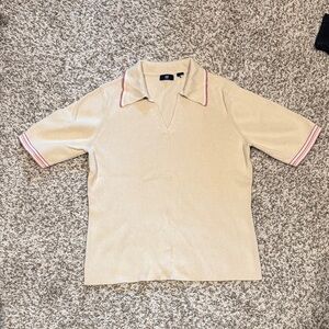 Vintage GAP cream top with pink accents